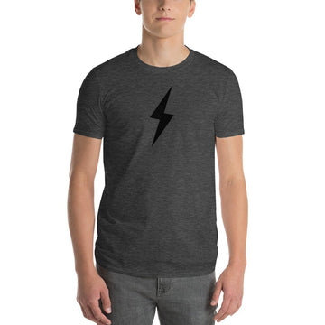 Super Soft Heather Dark Grey BLACK BOLT Baseball short sleeve T-shirt by BRUCE BOLT