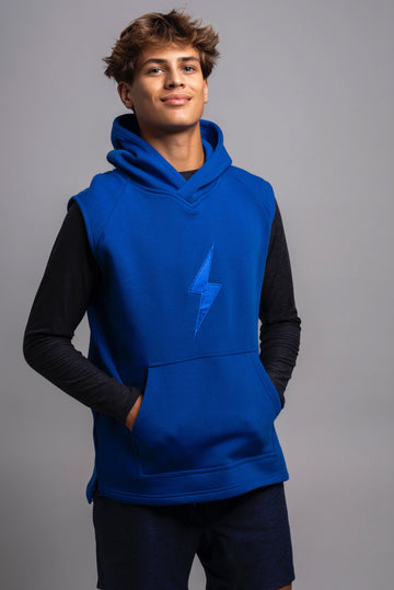 BRUCE BOLT "BOLT" Sleeveless Hoodie - ROYAL w/ Royal Bolt - 1