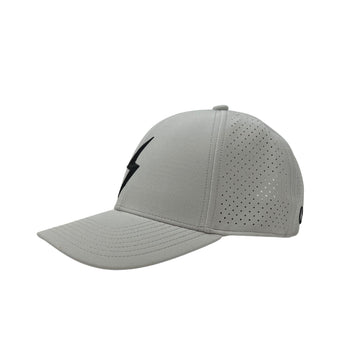 BRUCE BOLT Classic 6-Panel Snapback Hat - GREY w/ BLACK BOLT - 1
