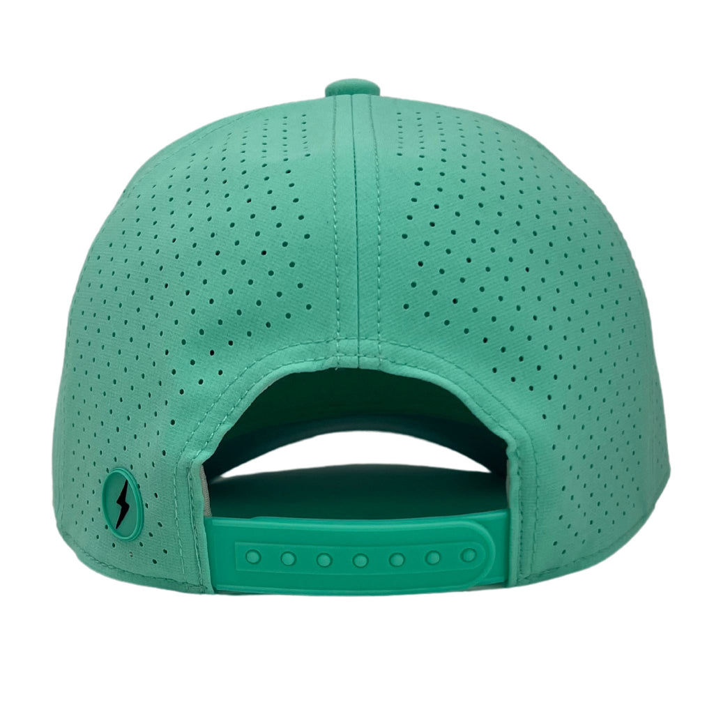 BRUCE BOLT Classic 6-Panel Snapback Hat - MINT w/ BLACK BOLT- thumb 4