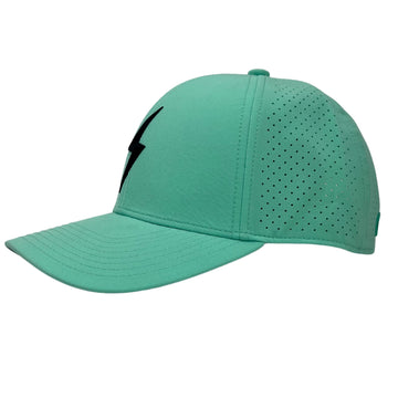 BRUCE BOLT Classic 6-Panel Snapback Hat - MINT w/ BLACK BOLT - 1