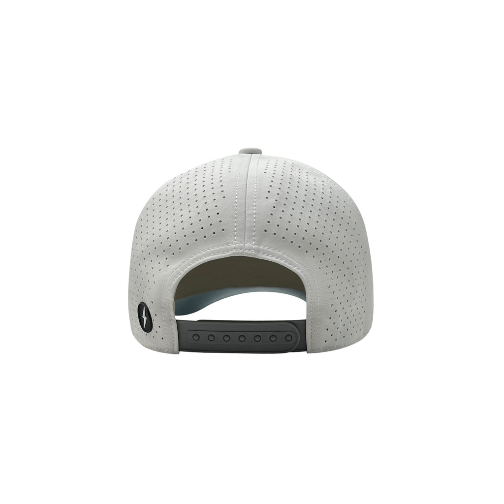 BRUCE BOLT Classic 6-Panel Snapback Hat - WHITE w/ BLACK BOLT- thumb 4
