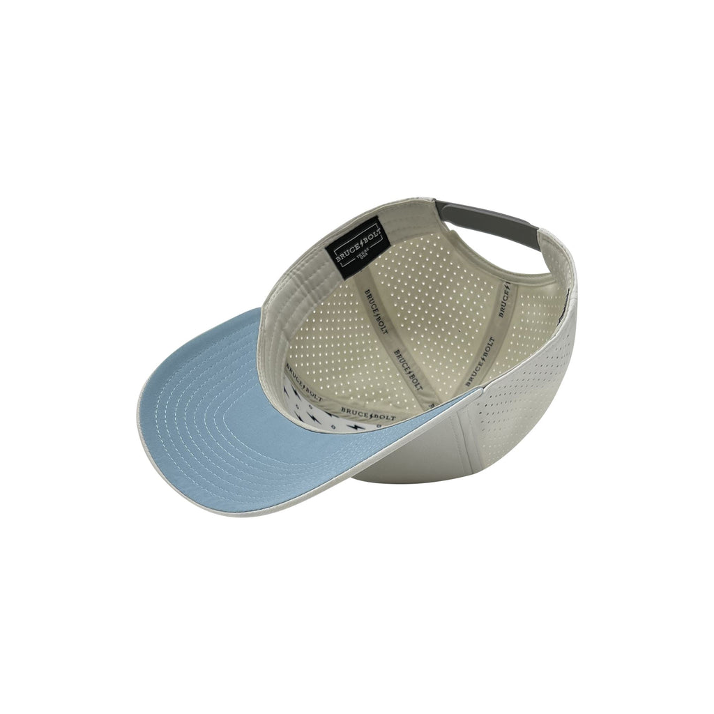 BRUCE BOLT Classic 6-Panel Snapback Hat - WHITE w/ BLACK BOLT- thumb 5