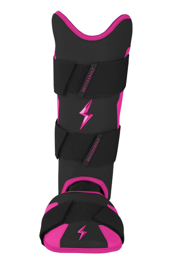 BRUCE BOLT Creator Series Leg Guard - BLACK W/ HOT PINK - 1