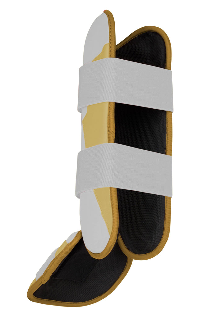 BRUCE BOLT Gold Series Leg Guard - GOLD WHITE- quickbuy