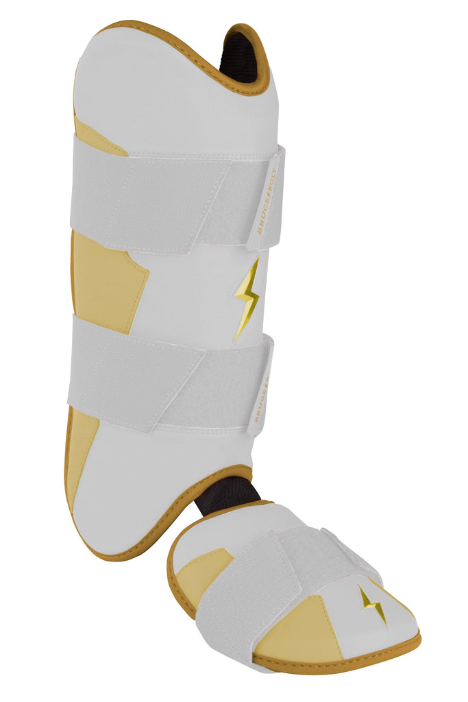 BRUCE BOLT Gold Series Leg Guard - GOLD WHITE- thumb 4