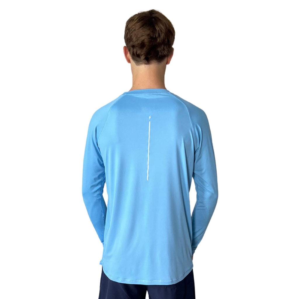 BRUCE BOLT Long Sleeve Performance T-Shirt with Reflective Bolt - BABY BLUE- thumb 5