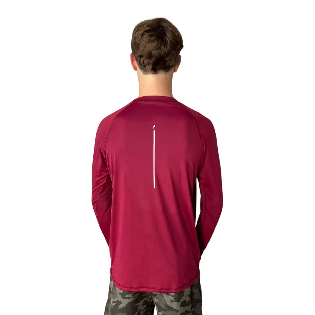 BRUCE BOLT Long Sleeve Performance T-Shirt with Reflective Bolt - MAROON- thumb 5