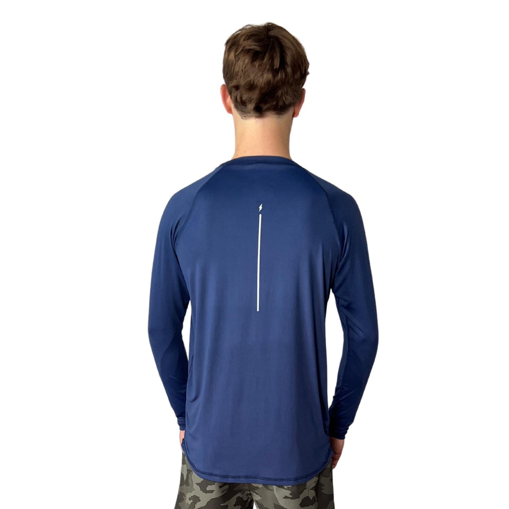 BRUCE BOLT Long Sleeve Performance T-Shirt with Reflective Bolt - NAVY- thumb 5