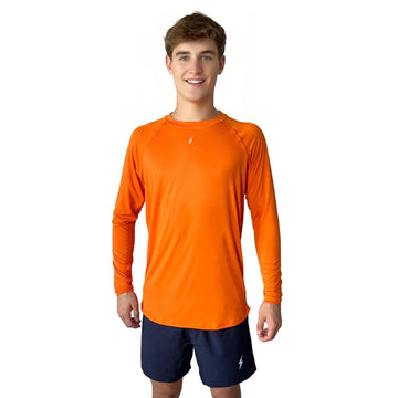 BRUCE BOLT Long Sleeve Performance T-Shirt with Reflective Bolt - ORANGE - 1