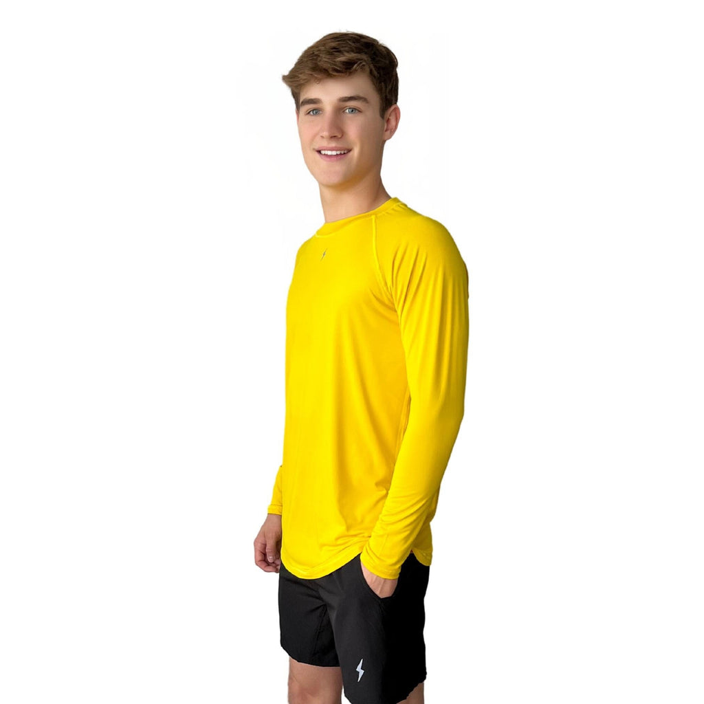 BRUCE BOLT Long Sleeve Performance T-Shirt with Reflective Bolt - YELLOW- quickbuy