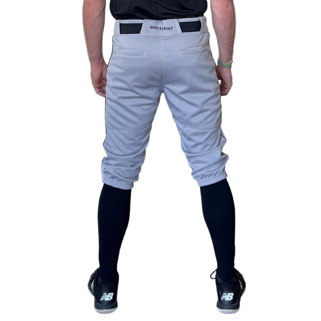 BRUCE BOLT Premium Pro Baseball Knicker - GREY w/ Black- thumb 3