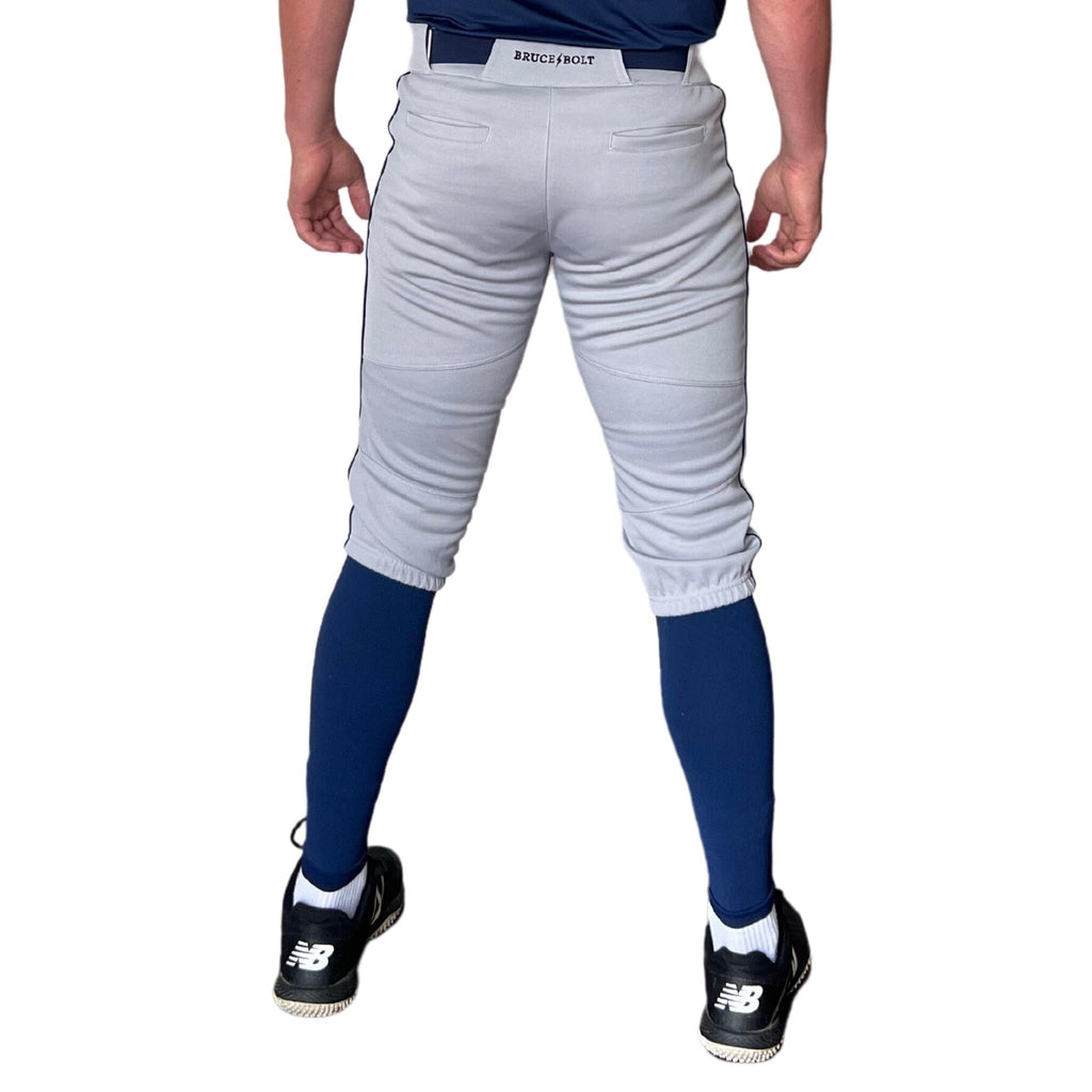 BRUCE BOLT Premium Pro Baseball Knicker - GREY w/ Navy- thumb 3