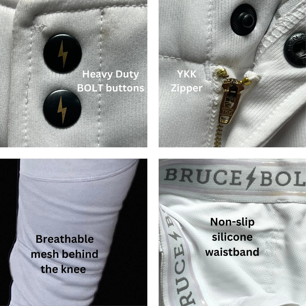 BRUCE BOLT Premium Pro Baseball Knicker - GREY w/ Red- thumb 5
