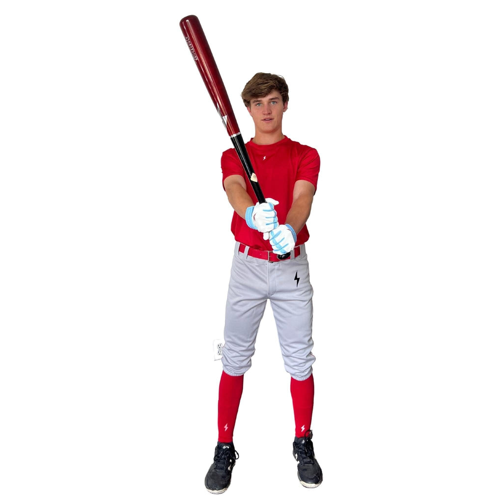 BRUCE BOLT Premium Pro Baseball Knicker - GREY w/ Red- thumb 4