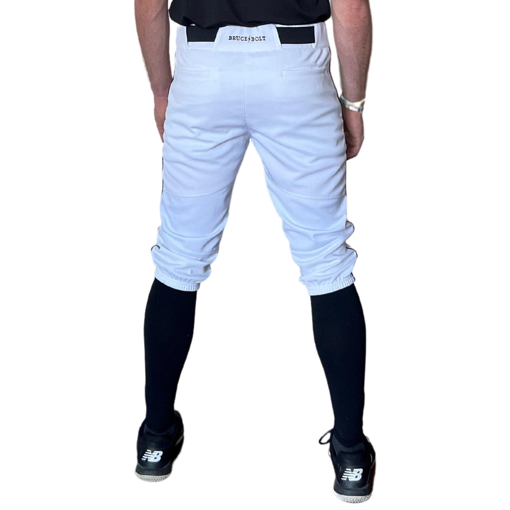 BRUCE BOLT Premium Pro Baseball Knicker - WHITE w/ Black- thumb 3