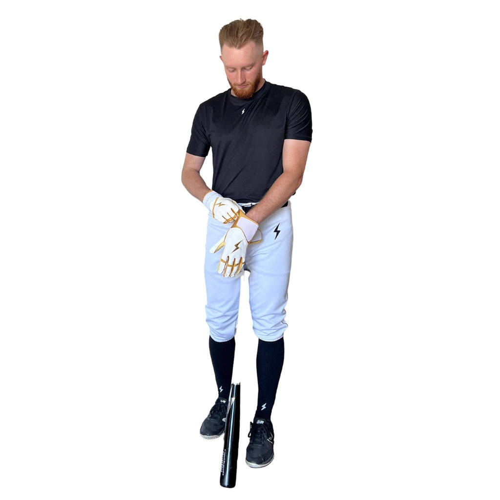BRUCE BOLT Premium Pro Baseball Knicker - WHITE w/ Black- thumb 4
