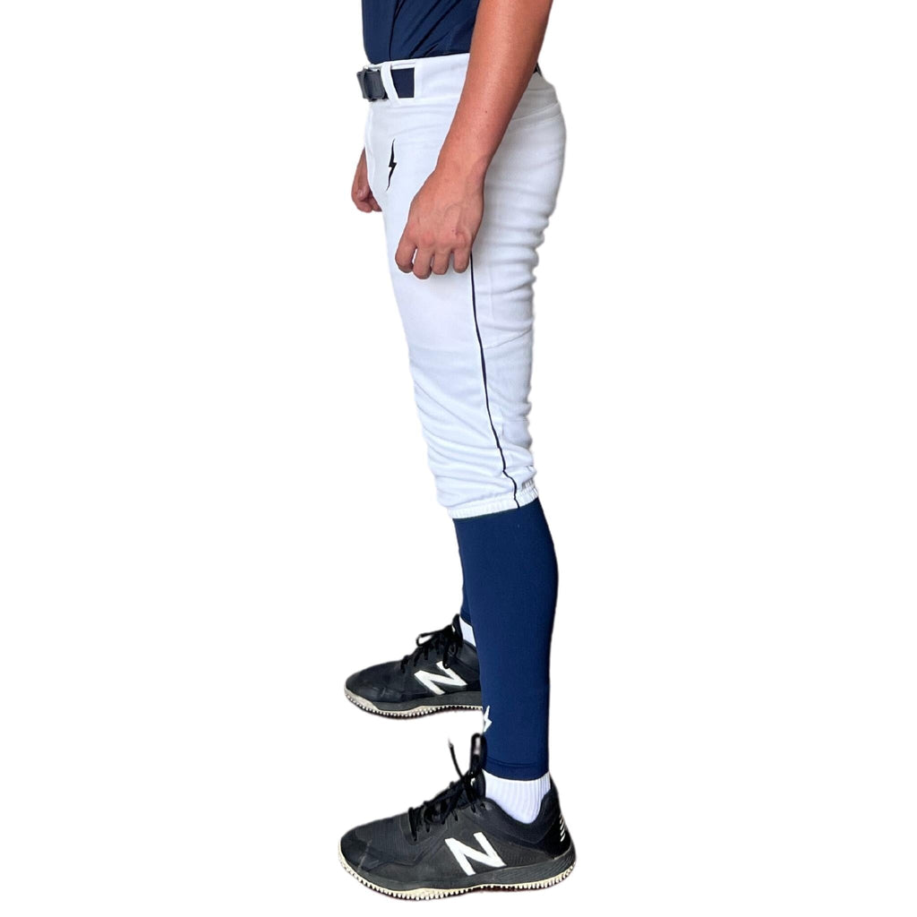 BRUCE BOLT Premium Pro Baseball Knicker - WHITE w/ Navy- quickbuy