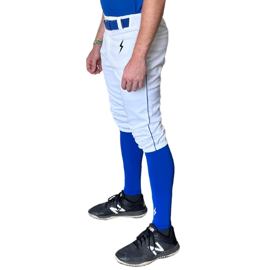 BRUCE BOLT Premium Pro Baseball Knicker - WHITE w/ Royal- quickbuy