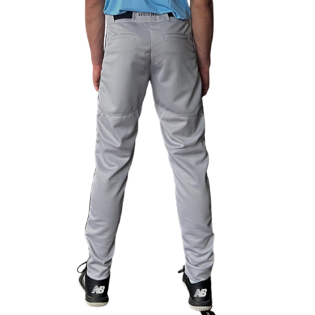BRUCE BOLT Premium Pro Baseball Pant - GREY w/ Black Piping- thumb 3
