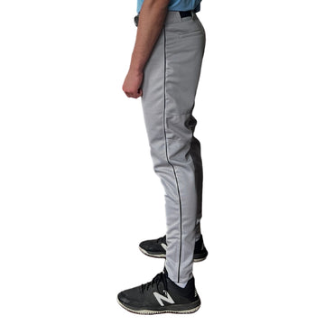 BRUCE BOLT Premium Pro Baseball Pant - GREY w/ Black Piping - 1