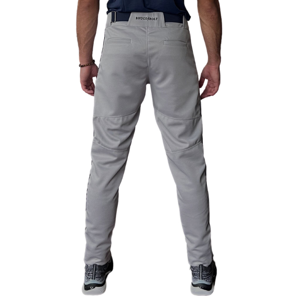 BRUCE BOLT Premium Pro Baseball Pant - GREY w/ Navy Piping- thumb 3
