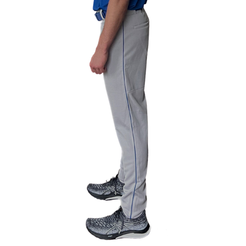 BRUCE BOLT Premium Pro Baseball Pant - GREY w/ Royal Piping- quickbuy