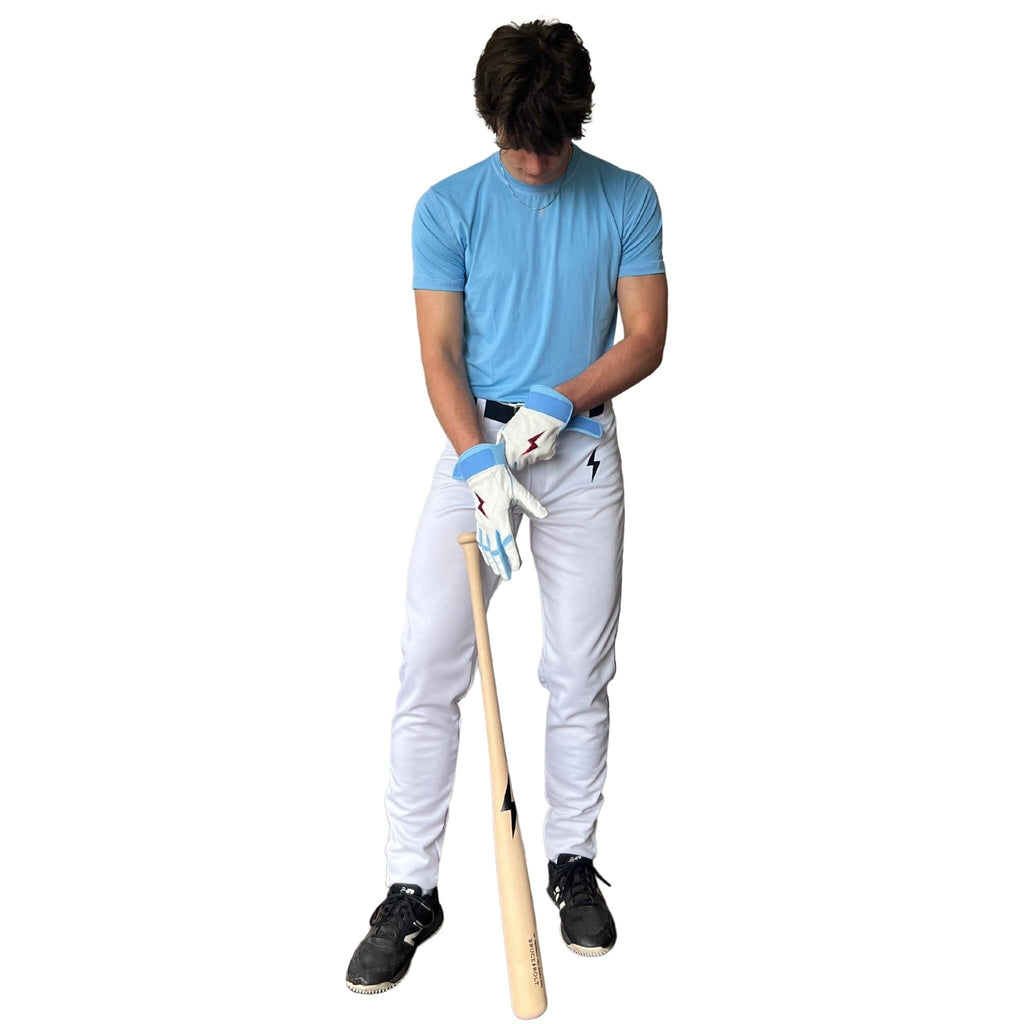 BRUCE BOLT Premium Pro Baseball Pant - WHITE w/ Black Piping- thumb 4