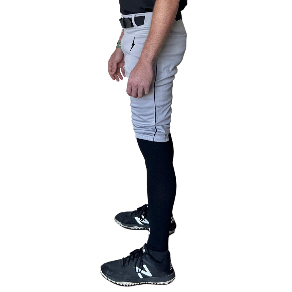 BRUCE BOLT Premium Pro Baseball Short - GREY w/ Black- quickbuy