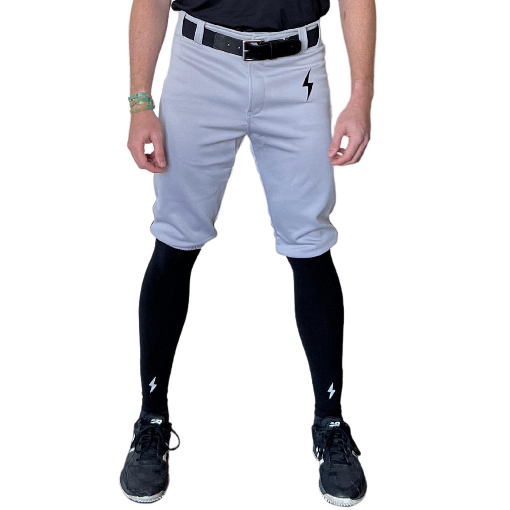 BRUCE BOLT Premium Pro Baseball Short - GREY w/ Black- quickbuy