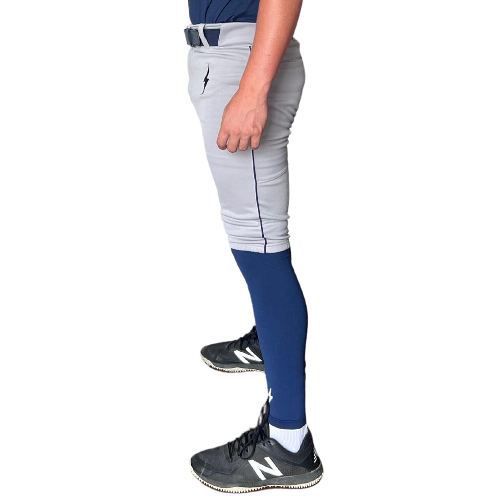 BRUCE BOLT Premium Pro Baseball Short - GREY w/ Navy- quickbuy