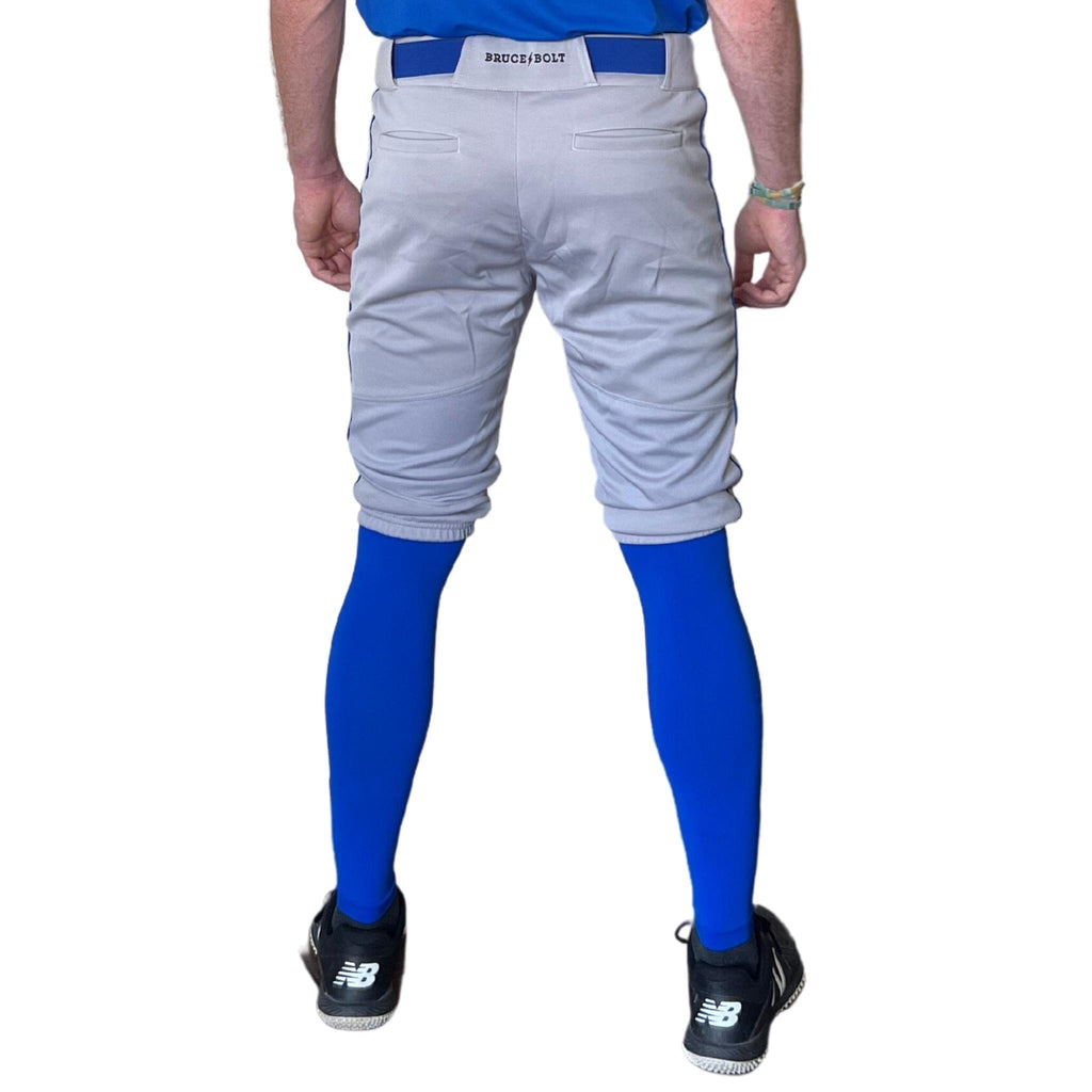 BRUCE BOLT Premium Pro Baseball Short - GREY w/ Royal- thumb 3