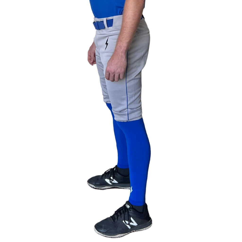 BRUCE BOLT Premium Pro Baseball Short - GREY w/ Royal- quickbuy