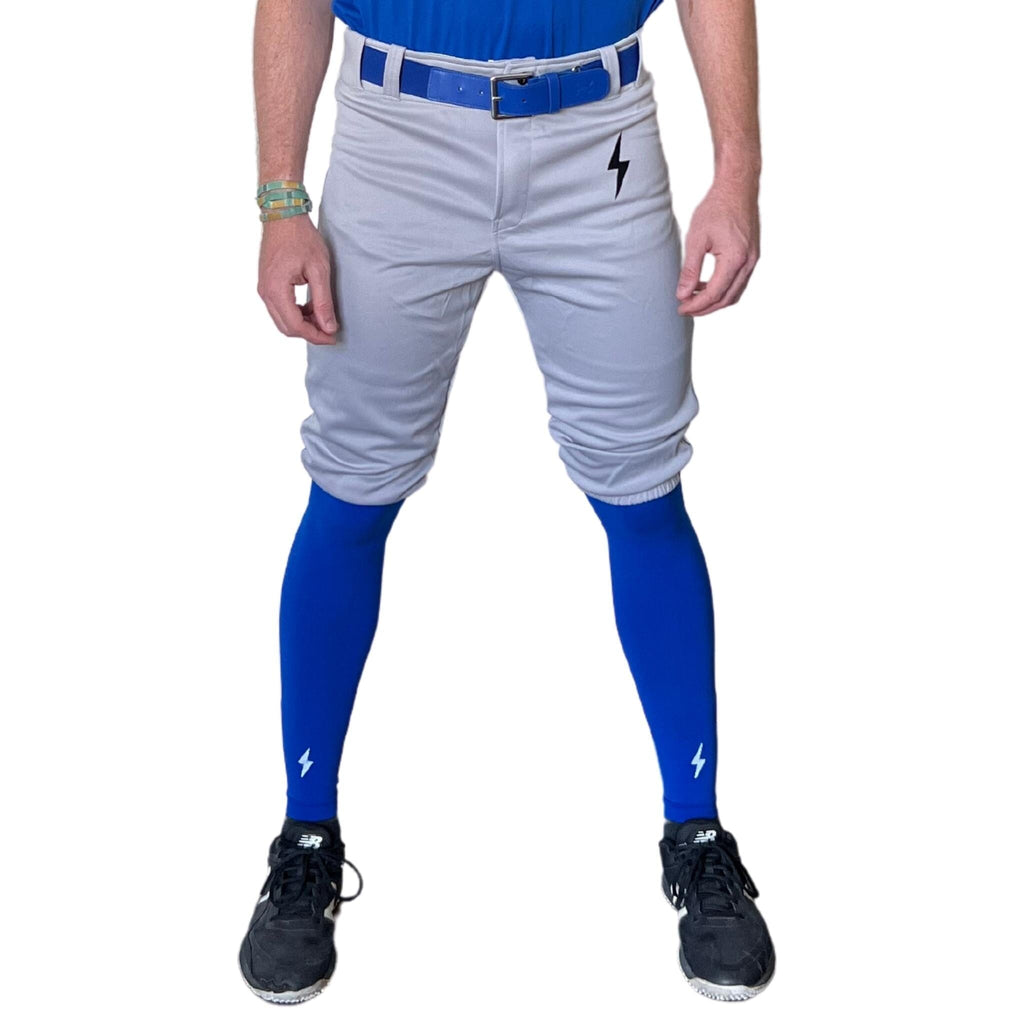 BRUCE BOLT Premium Pro Baseball Short - GREY w/ Royal- quickbuy