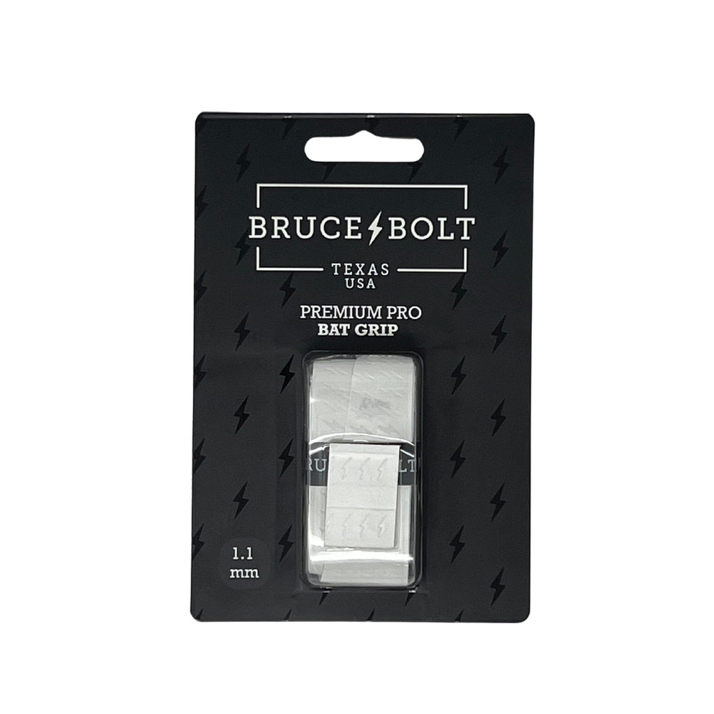 BRUCE BOLT Premium Pro Bat Grip - WHITE- quickbuy