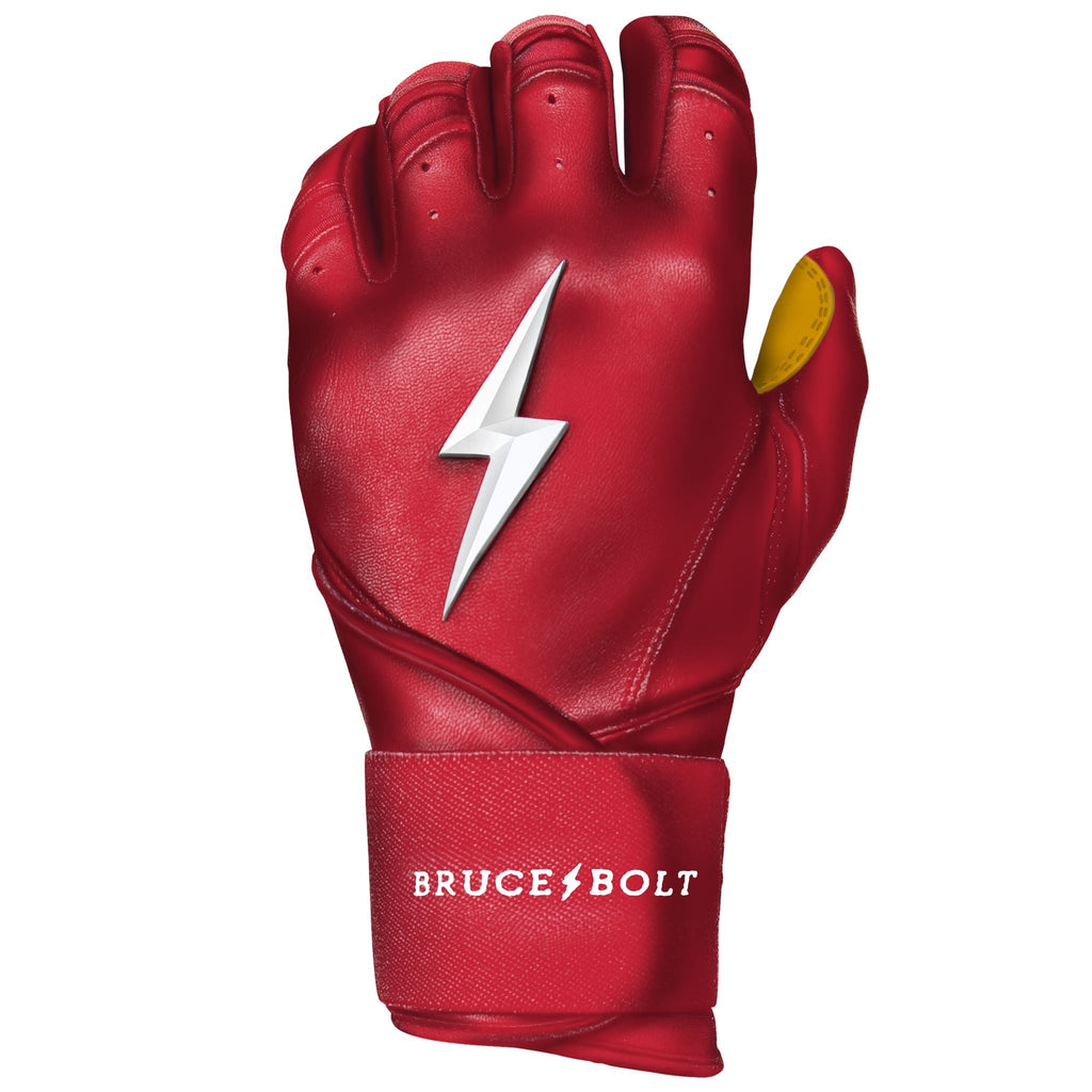 PREMIUM PRO Long Cuff Batting Gloves | RED- thumb 6
