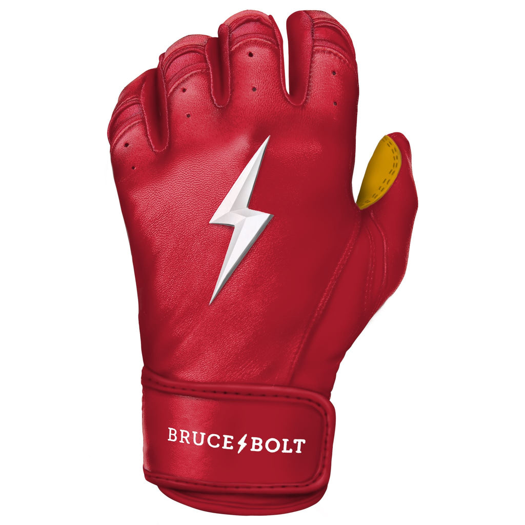 PREMIUM PRO Short Cuff Batting Gloves | RED- thumb 6
