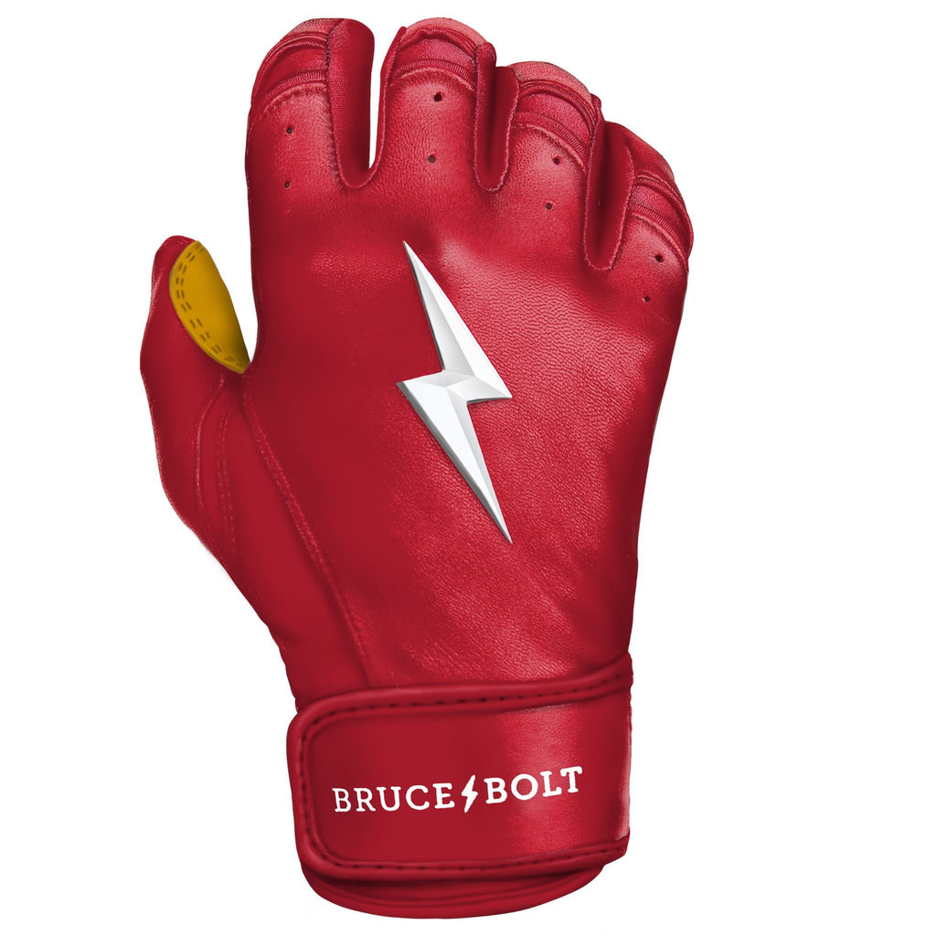 PREMIUM PRO Short Cuff Batting Gloves | RED- thumb 7