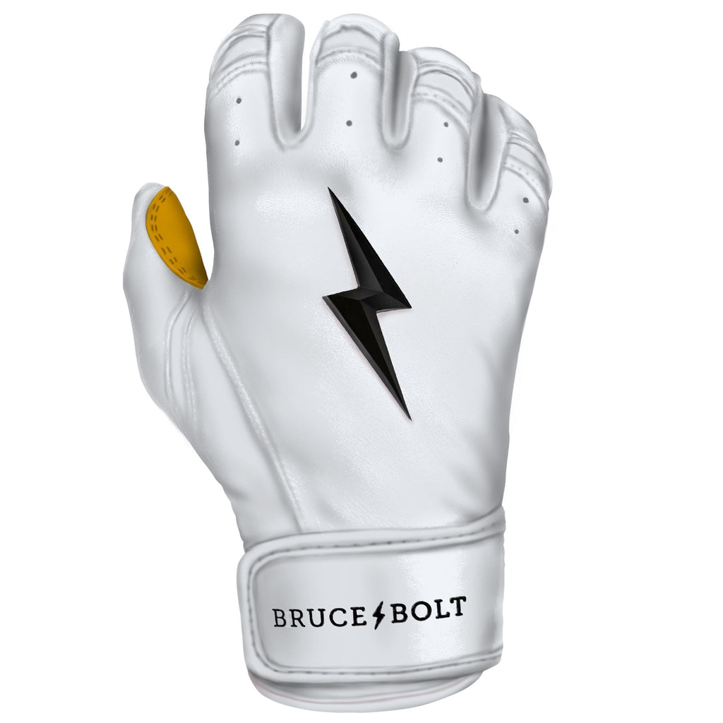 PREMIUM PRO Short Cuff Batting Gloves | WHITE- thumb 6