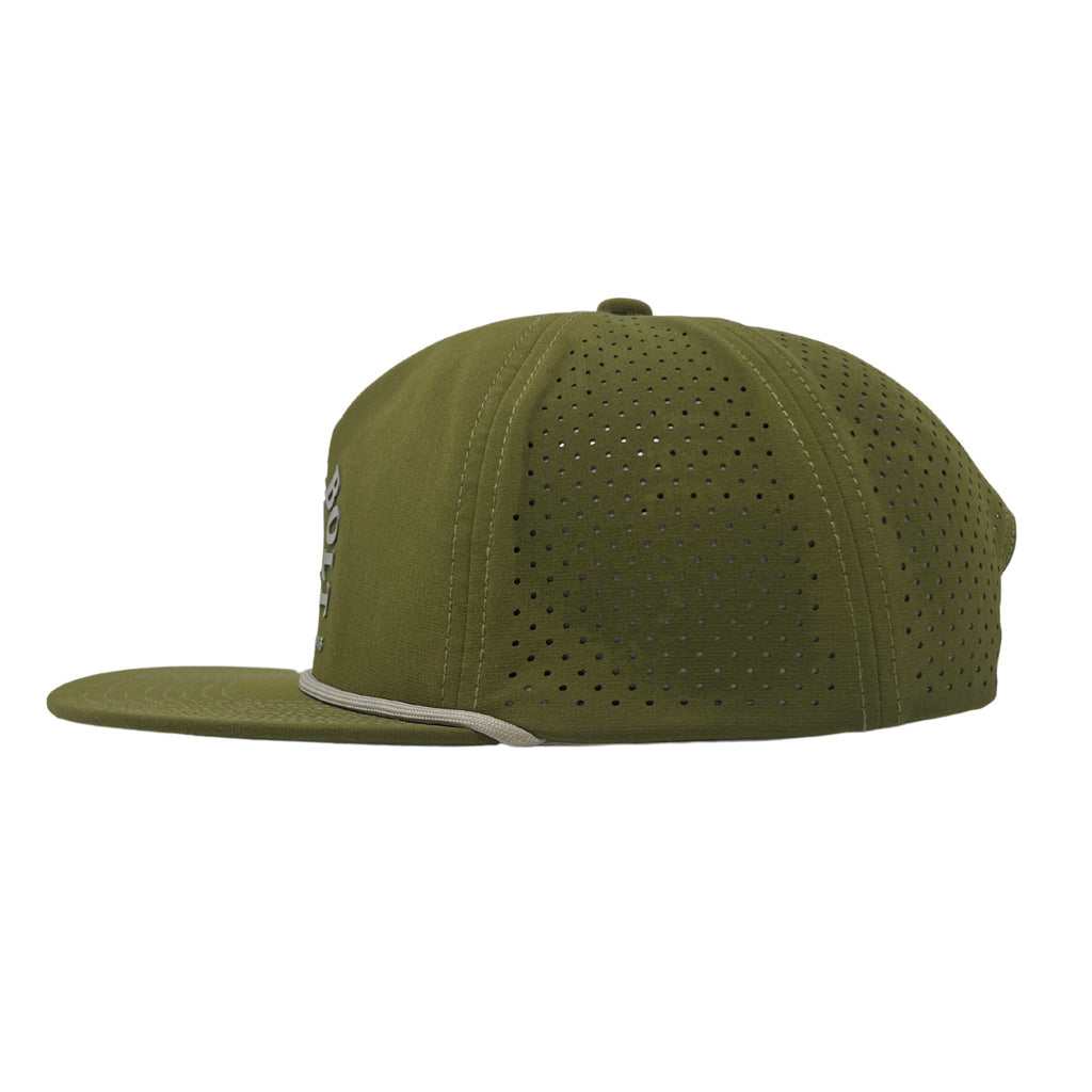 BRUCE BOLT Rope Snapback with Curved Logo - OLIVE- thumb 3
