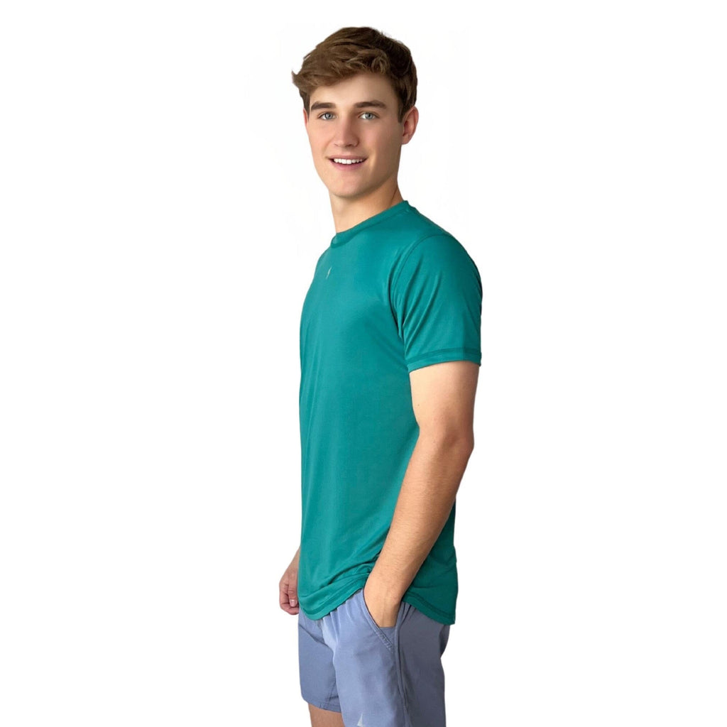 BRUCE BOLT Short Sleeve Performance T-Shirt with Reflective Bolt - GREEN- quickbuy