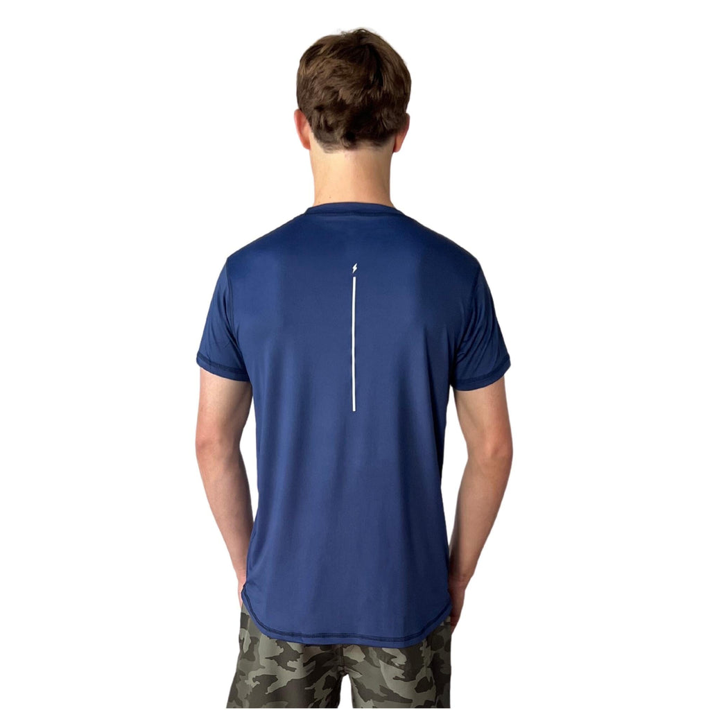 BRUCE BOLT Short Sleeve Performance T-Shirt with Reflective Bolt - NAVY- thumb 5