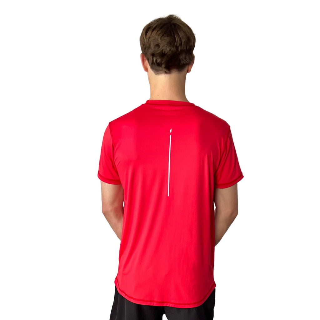 BRUCE BOLT Short Sleeve Performance T-Shirt with Reflective Bolt - RED- thumb 5