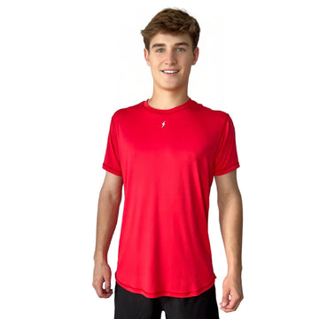 BRUCE BOLT Short Sleeve Performance T-Shirt with Reflective Bolt - RED - 1