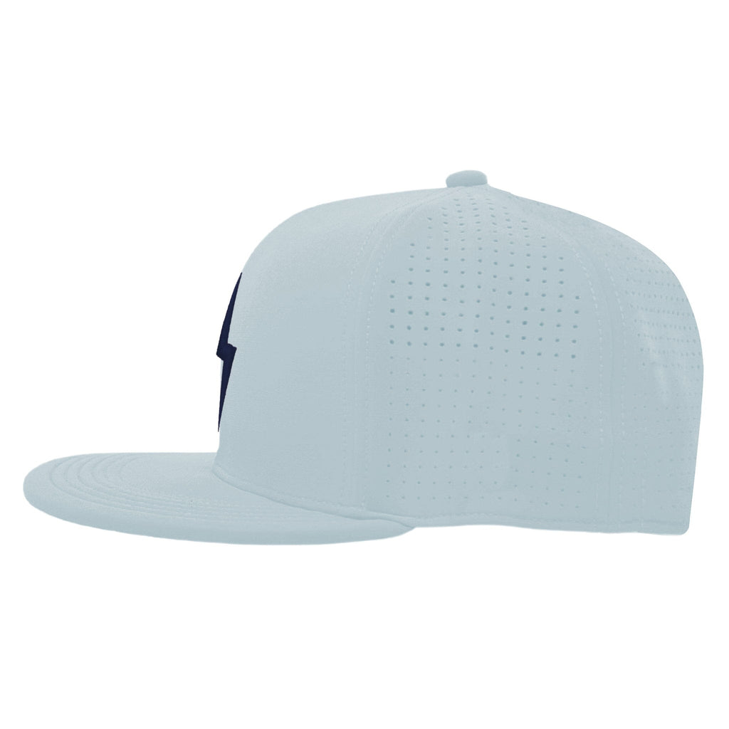 BRUCE BOLT SMART FIT Performance Game Hat - ICE BLUE w/ Navy Bolt- thumb 3