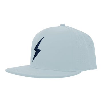 BRUCE BOLT SMART FIT Performance Game Hat - ICE BLUE w/ Navy Bolt - 1