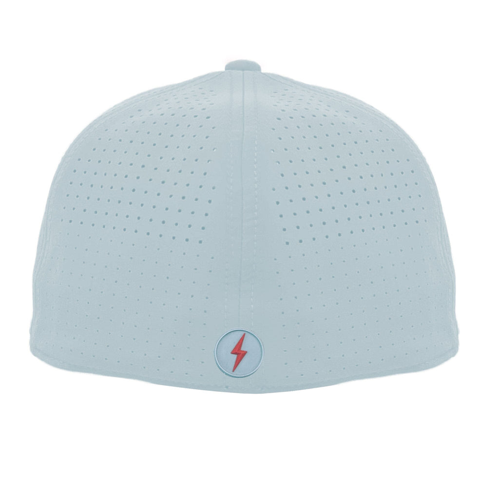 BRUCE BOLT SMART FIT Performance Game Hat - ICE BLUE w/ Red Bolt- thumb 4