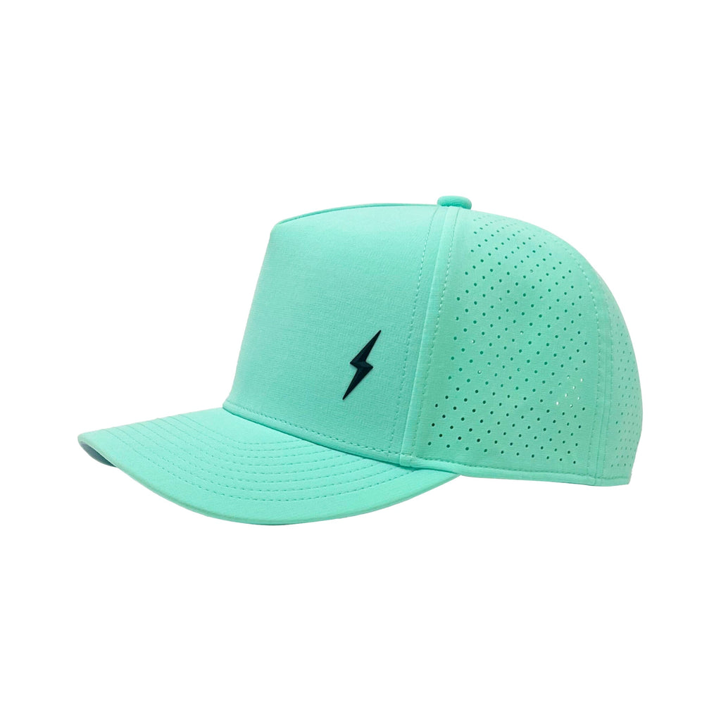 BRUCE BOLT Standard 5-Panel Snapback Hat - MINT w/ BLACK BOLT- quickbuy