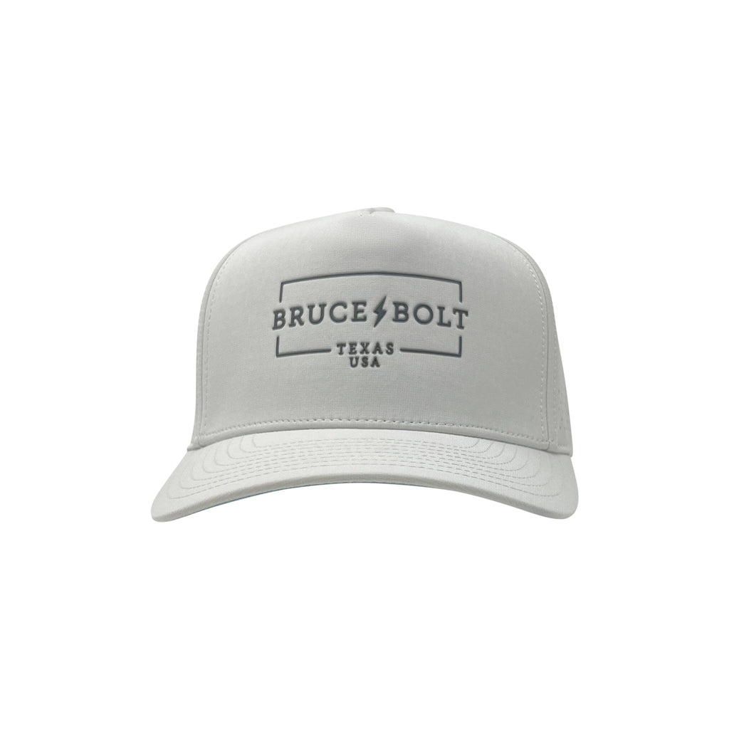 BRUCE BOLT Standard 5-Panel Snapback Hat - WHITE- quickbuy