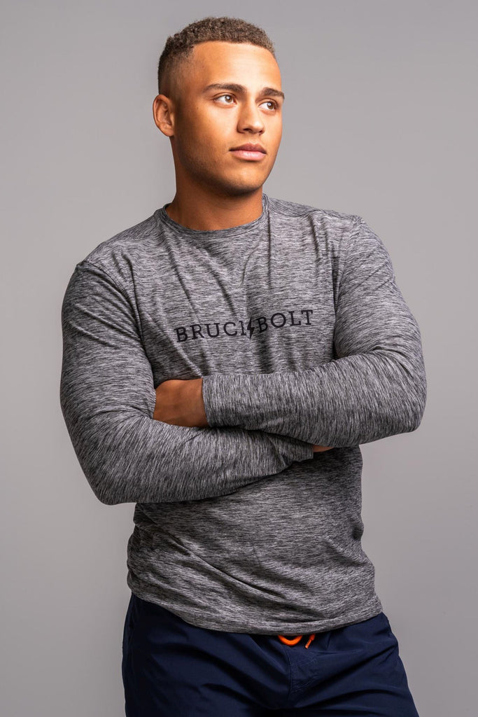 "BRUCE BOLT" SuperSoft Long Sleeve | Grey- quickbuy